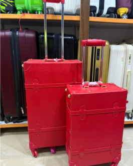 Red Medium and Cabin Size Victorian luggage