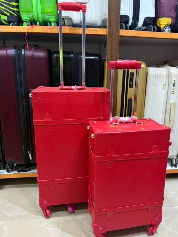 Red Medium and Cabin Size Victorian luggage